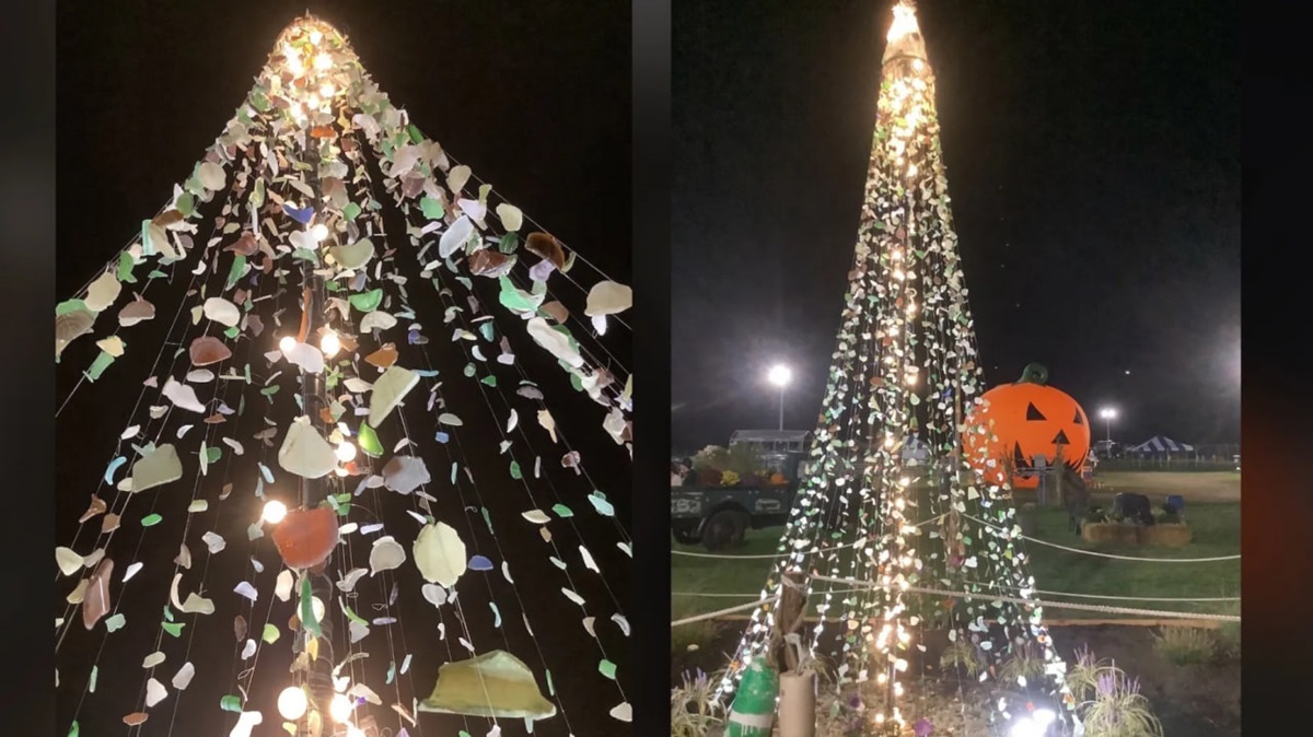 Американець створив 4,5-метрову ялинку з морського скла