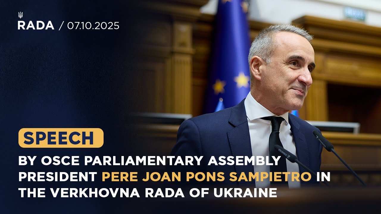 Speech by OSCE Parliamentary Assembly President Pere Joan Pons Sampietro in the Verkhovna Rada